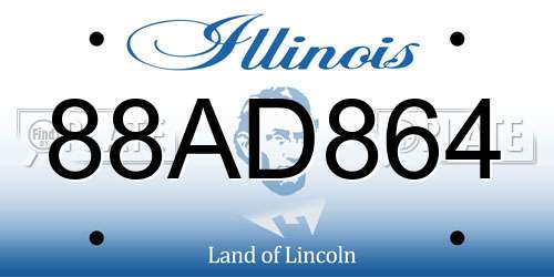 88AD864 Illinois License Plate