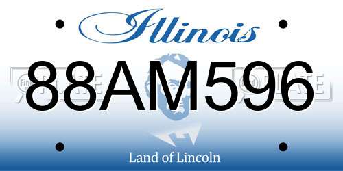 88AM596 Illinois License Plate