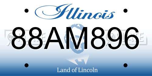 88AM896 Illinois License Plate