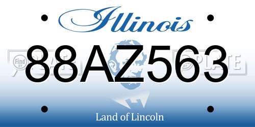 88AZ563 Illinois License Plate