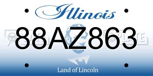 88AZ863 Illinois License Plate