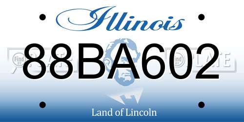 88BA602 Illinois License Plate