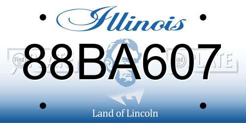 88BA607 Illinois License Plate