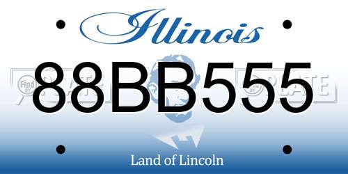 88BB555 Illinois License Plate