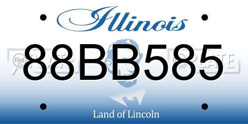 88BB585 Illinois License Plate