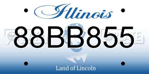 88BB855 Illinois License Plate