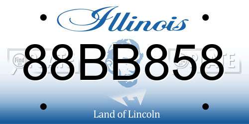 88BB858 Illinois License Plate