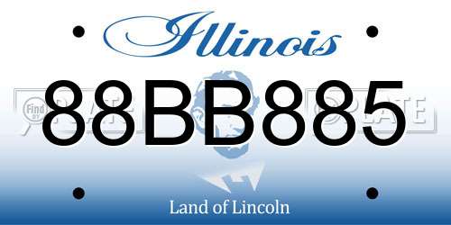 88BB885 Illinois License Plate