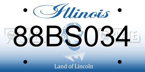 88BS034 Illinois License Plate