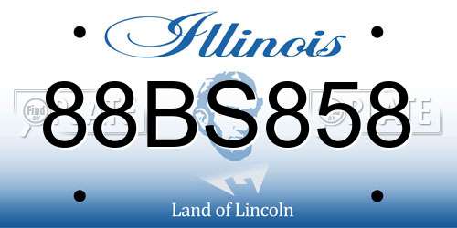 88BS858 Illinois License Plate