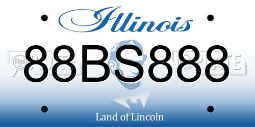 88BS888 Illinois License Plate