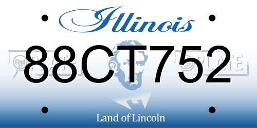 88CT752 Illinois License Plate