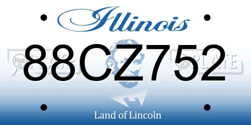 88CZ752 Illinois License Plate