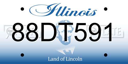 88DT591 Illinois License Plate