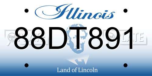 88DT891 Illinois License Plate