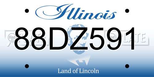 88DZ591 Illinois License Plate