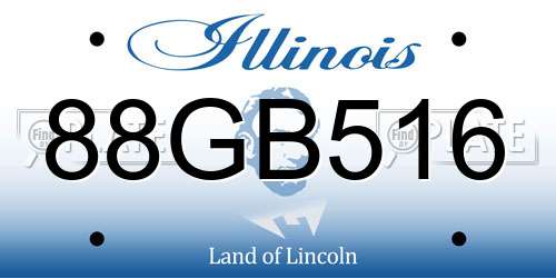 88GB516 Illinois License Plate