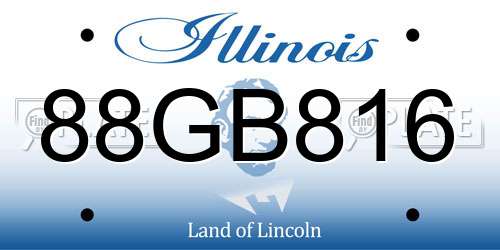 88GB816 Illinois License Plate