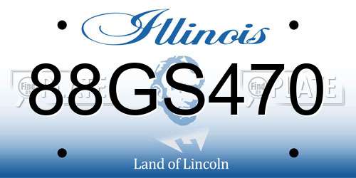 88GS470 Illinois License Plate