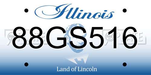 88GS516 Illinois License Plate