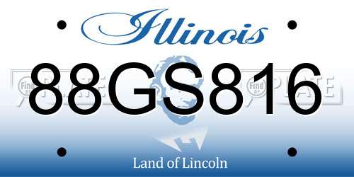 88GS816 Illinois License Plate
