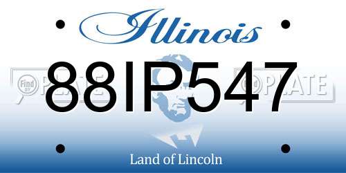 88IP547 Illinois License Plate