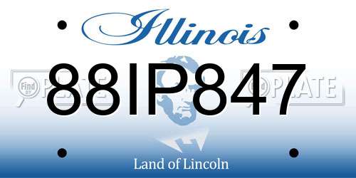 88IP847 Illinois License Plate