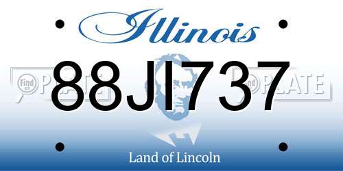 88JI737 Illinois License Plate