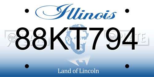 88KT794 Illinois License Plate