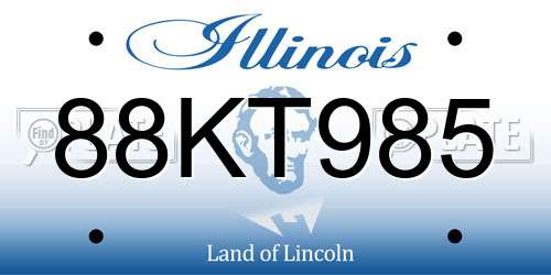 88KT985 Illinois License Plate