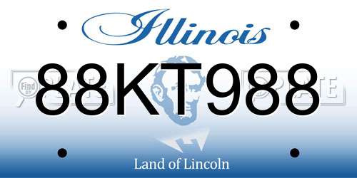 88KT988 Illinois License Plate