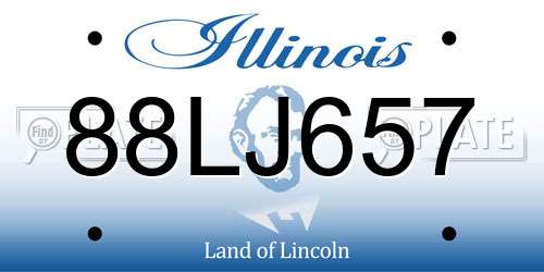 88LJ657 Illinois License Plate