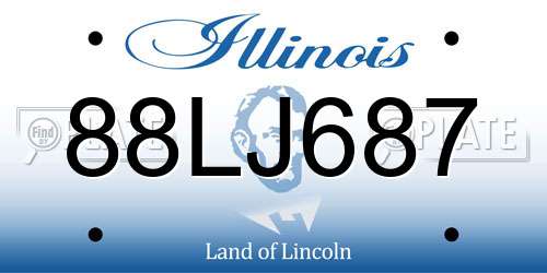 88LJ687 Illinois License Plate