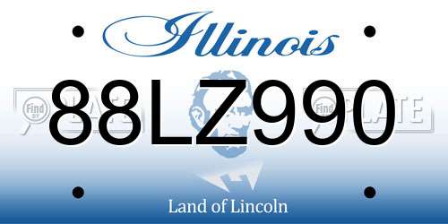 88LZ990 Illinois License Plate