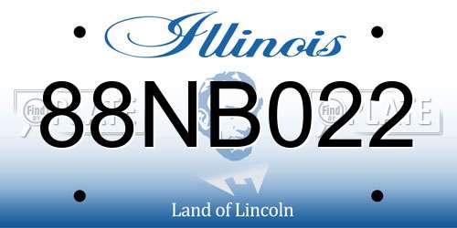 88NB022 Illinois License Plate
