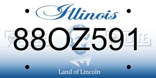 88OZ591 Illinois License Plate