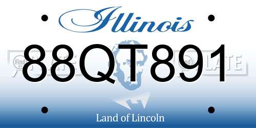 88QT891 Illinois License Plate