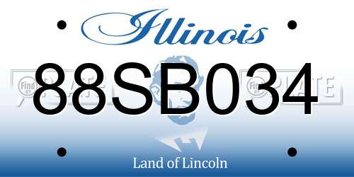 88SB034 Illinois License Plate