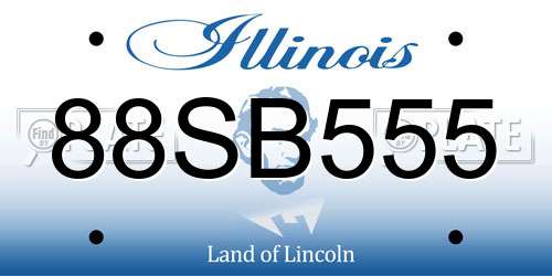 88SB555 Illinois License Plate