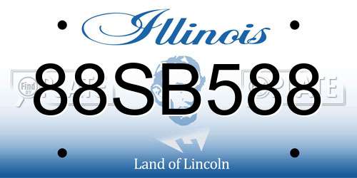 88SB588 Illinois License Plate