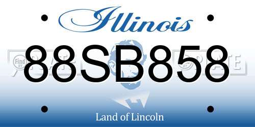 88SB858 Illinois License Plate