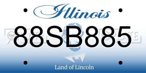 88SB885 Illinois License Plate
