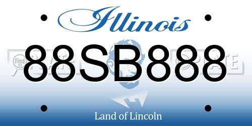 88SB888 Illinois License Plate