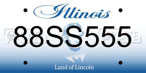 88SS555 Illinois License Plate