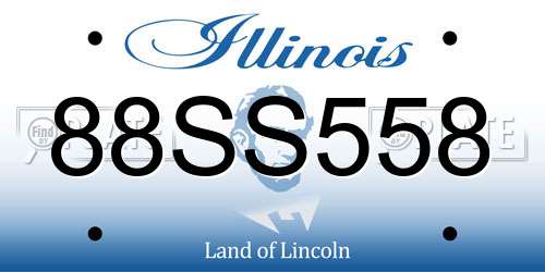 88SS558 Illinois License Plate