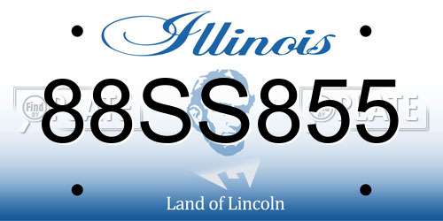 88SS855 Illinois License Plate