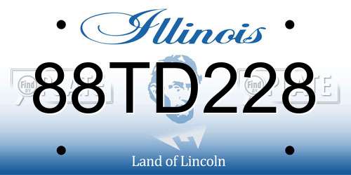88TD228 Illinois License Plate