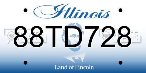 88TD728 Illinois License Plate