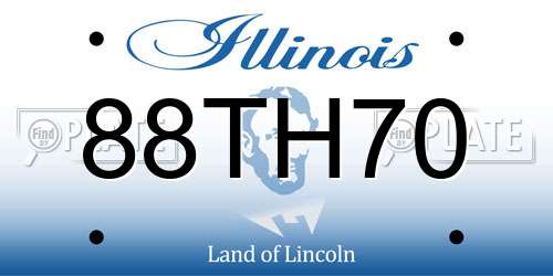 88TH70 Illinois License Plate