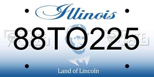88TO225 Illinois License Plate